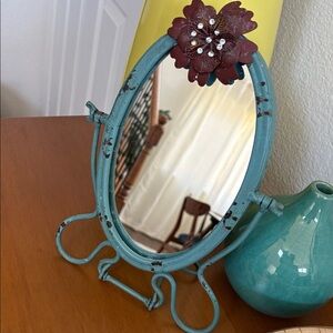 Turquoise Metal Wall Mirror Frame - Decorative Home Wall Decor